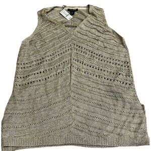 White House Black Market Pearl Dust Metallic Knit XL Sleeveless Top NWT